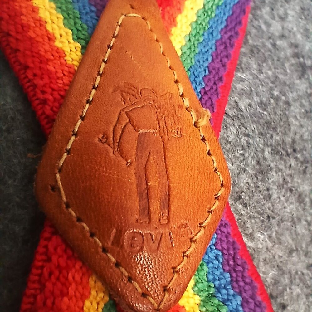 RARE! True Vintage LEVIS Levi's Saddleman logo rainbow suspenders /braces PRIDE - Picture 7 of 9